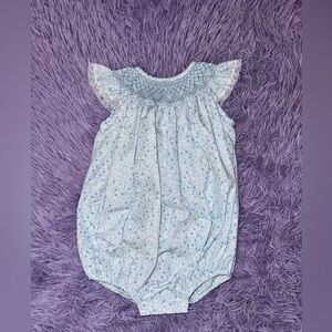 Blue Floral Baby Romper